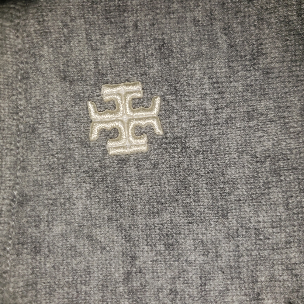 Tory Burch 100% cashmere heather grey drawstring jogger